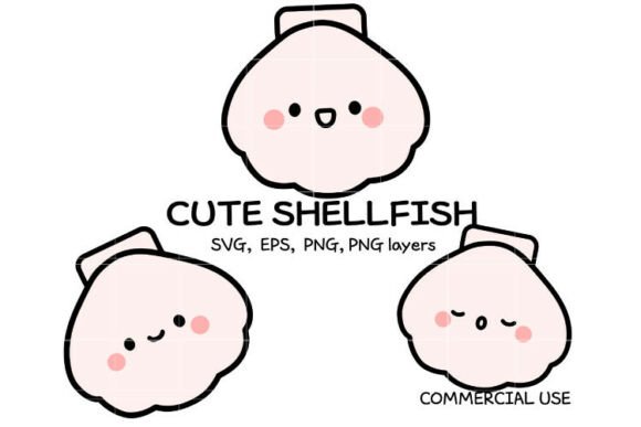 Download Cute Shellfish SVG Bundle | Kawaii Seash - Premium Bundle