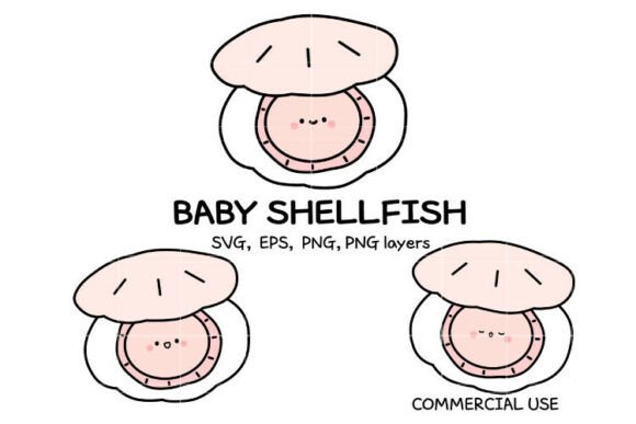 Download Kawaii Baby Shellfish SVG Bundle | Cute - Premium Bundle